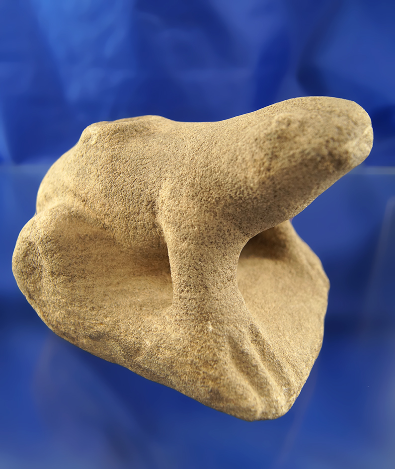 Large! 4" by 5" Mississippian frog effigy pipe found in Christian Co.,  Kentucky. Pictured.