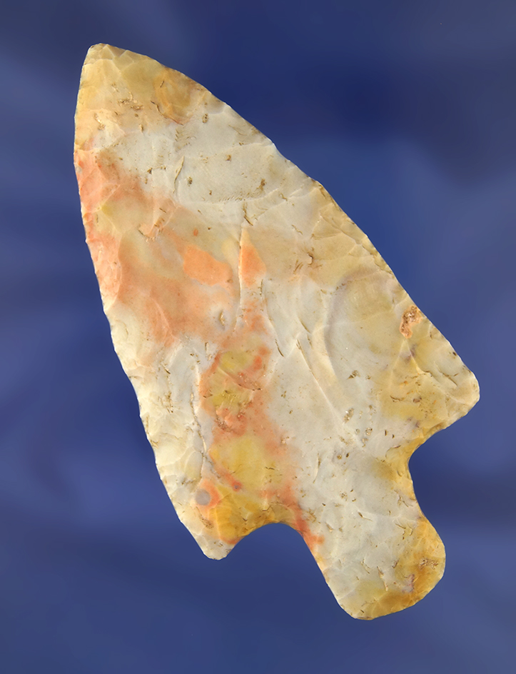 3 7/8" Robbins Multi-colored Flint Ridge Adena found in Seneca Co., Ohio. Bennett COA.
