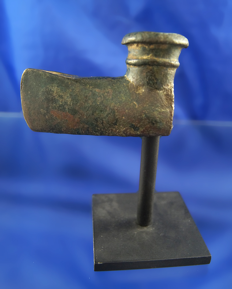 Exceptional! 3 1/8" Old World Bronze Axe that is heavily patinated. Comes with custom stand.