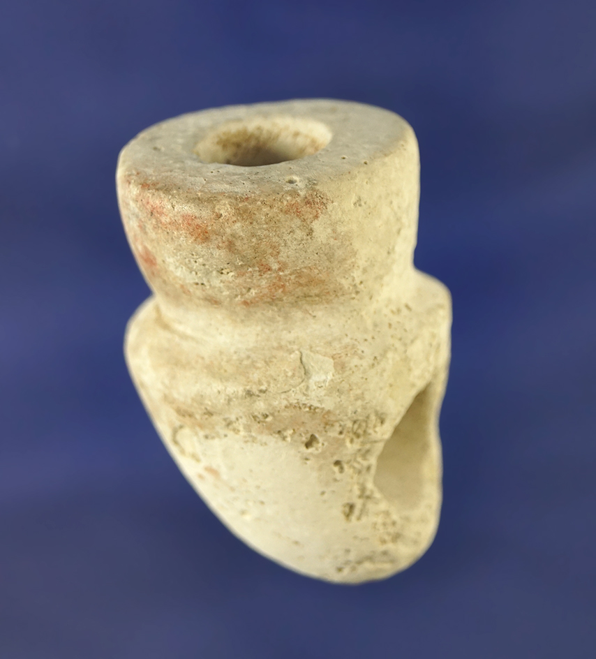 1 15/16" tall limestone phallic effigy pipe found in Kentucky. Comes with a Tom Davis G-10 COA.