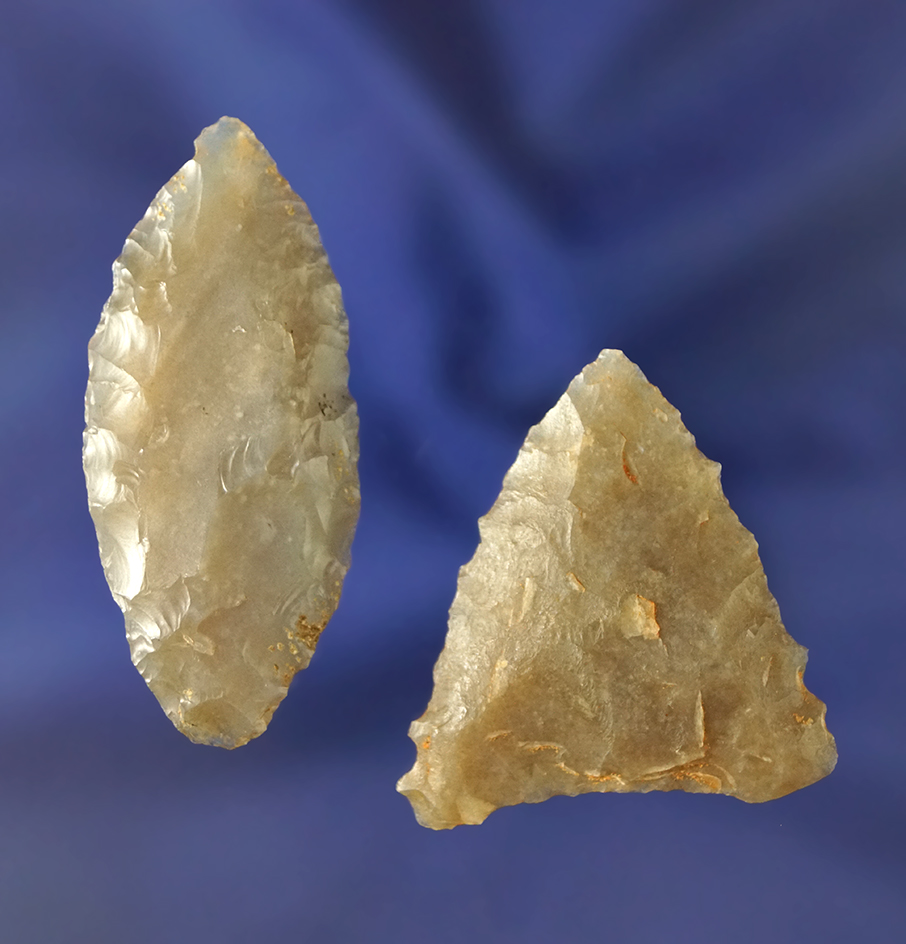 Nice pair of Western U.S. flaked artifacts, largest is 1 7/8".