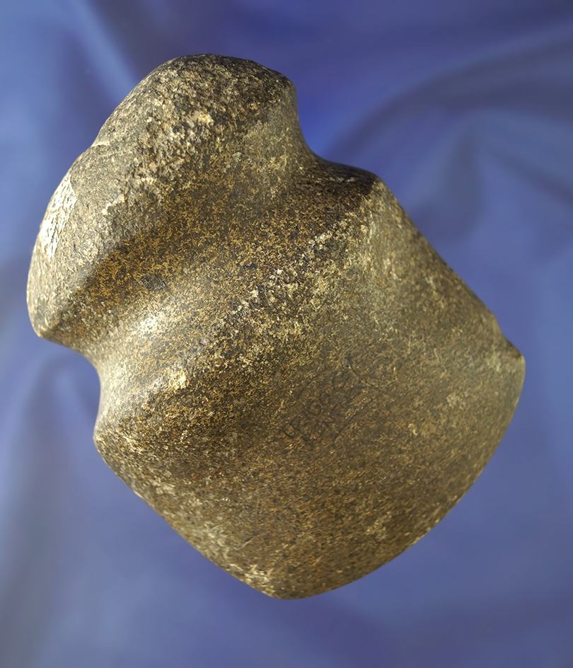 4 1/16" full grooved Hardstone axe found in Ohio.