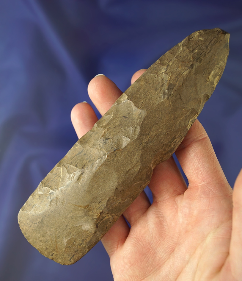 Nice! Highly polished bit on this 5 7/8" Dover Flint chisel found in Tennessee.