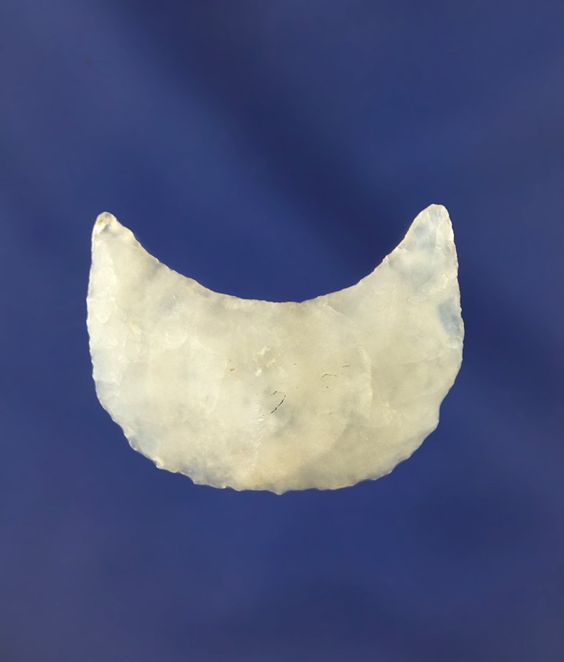 1 1/4" Crescent Scraper made from high-quality agate found in New Mexico.