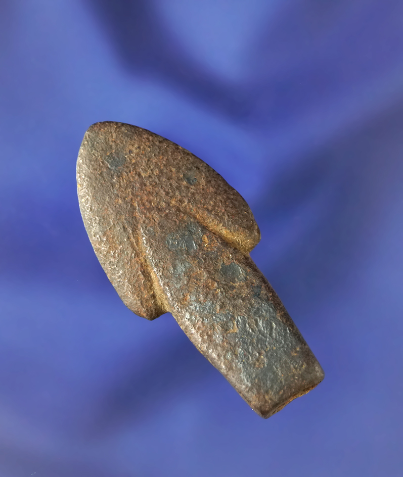 Very unique 1 13/16" iron arrowhead of unknown age and origin that is heavily patinated