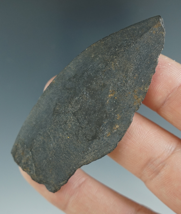 2 3/4" Alaskan Spear Point made from polished Slate. Comes with a Bennett COA.