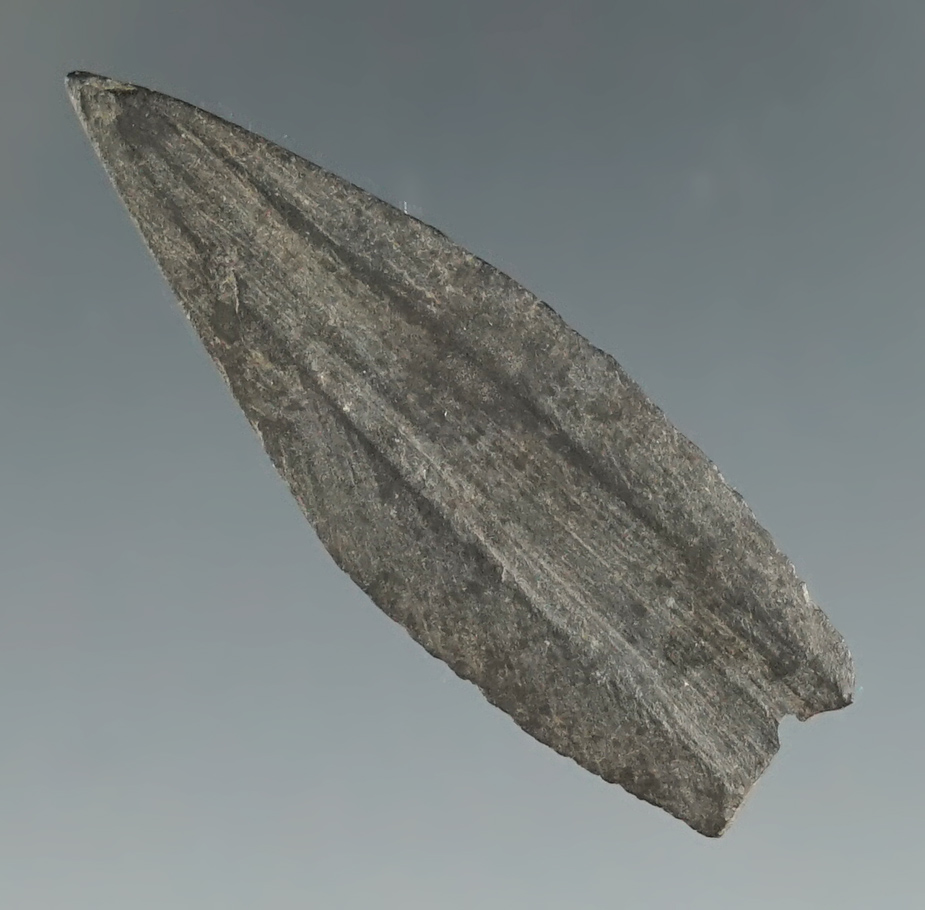 1 3/8" Slate Projectile Point found in Alaska. Comes with a Bennett COA.
