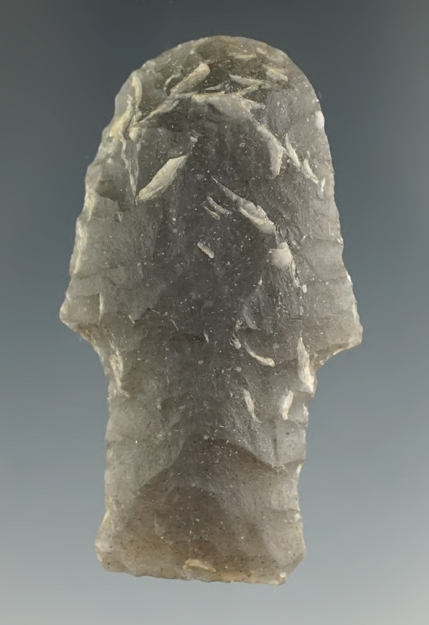 2" well styled Novaculite Knife that was anciently salvaged into a hafted scraper - Pike County AR.