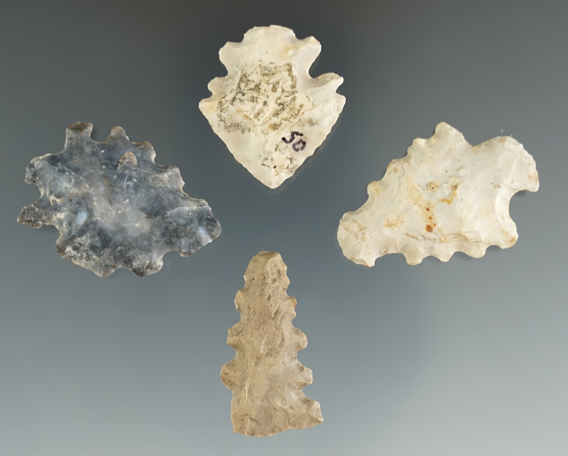 Group of four Eccentrics found in Ohio, largest is 1 3/8".