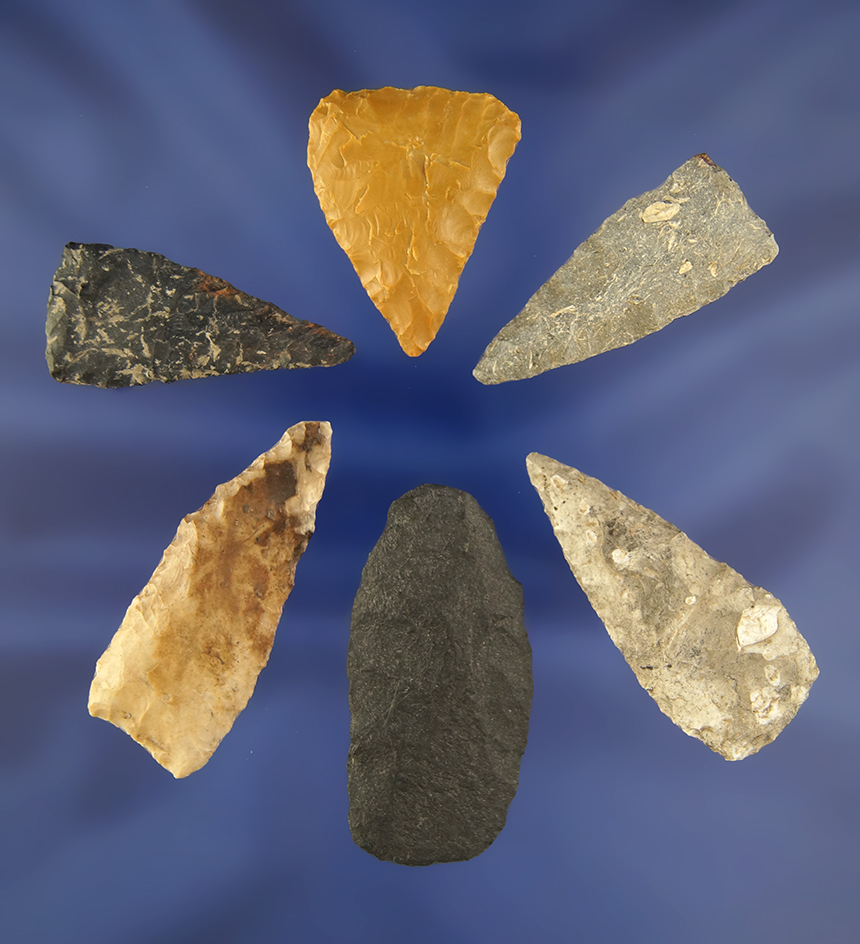 Set of six Knives in nice condition found in Franklin County Washington. Largest is 2 3/16"