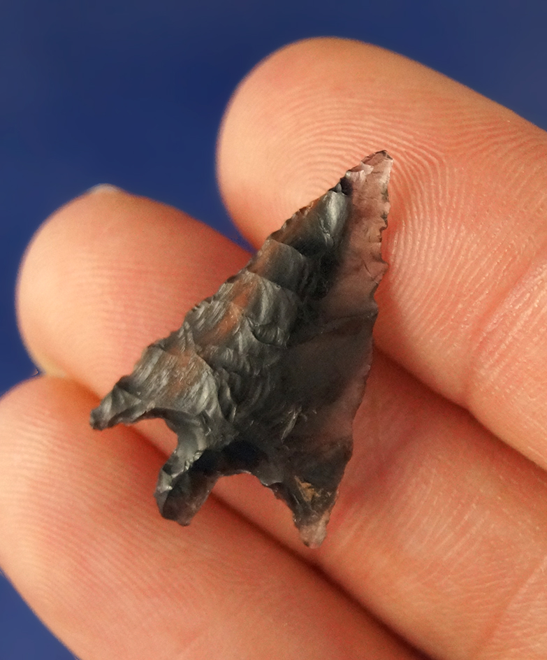 1" stemmed Gempoint made from triple flow Obsidian found in Oregon.