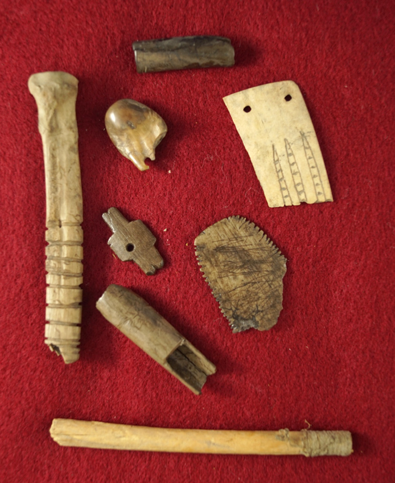 Some nice examples of bone artifacts found near Burns Oregon in a cave dig in 1942.