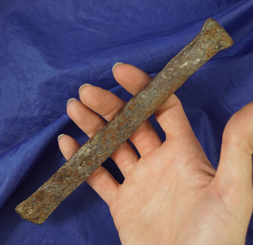 7 1/2" hand forged iron trade chisel found near Wishram on the Columbia River.