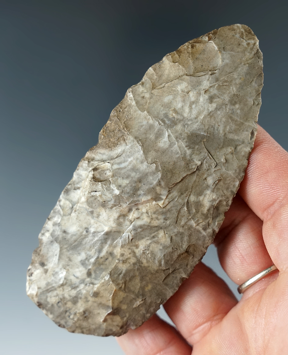 3 7/8" Ovate Blade found in New York made from Onondaga Flint.