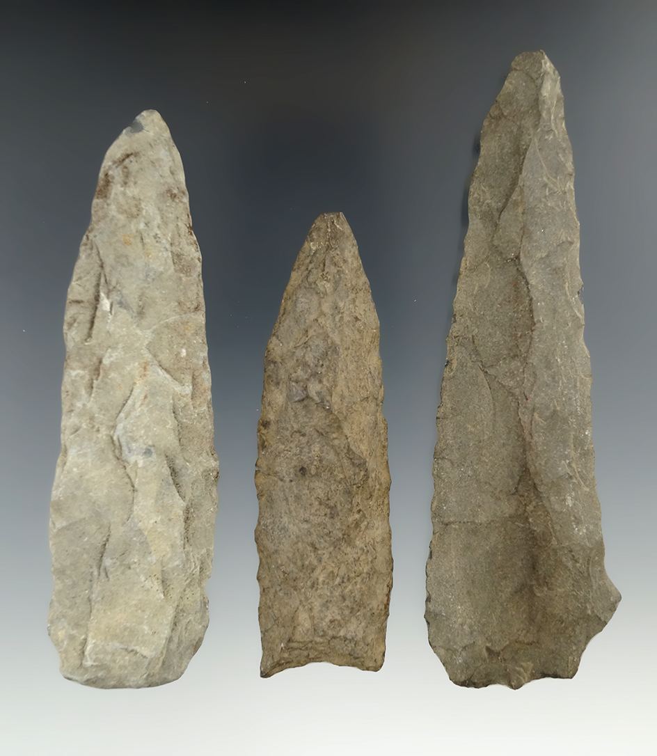 Set of three large Knives found in Maryland, largest is 5".