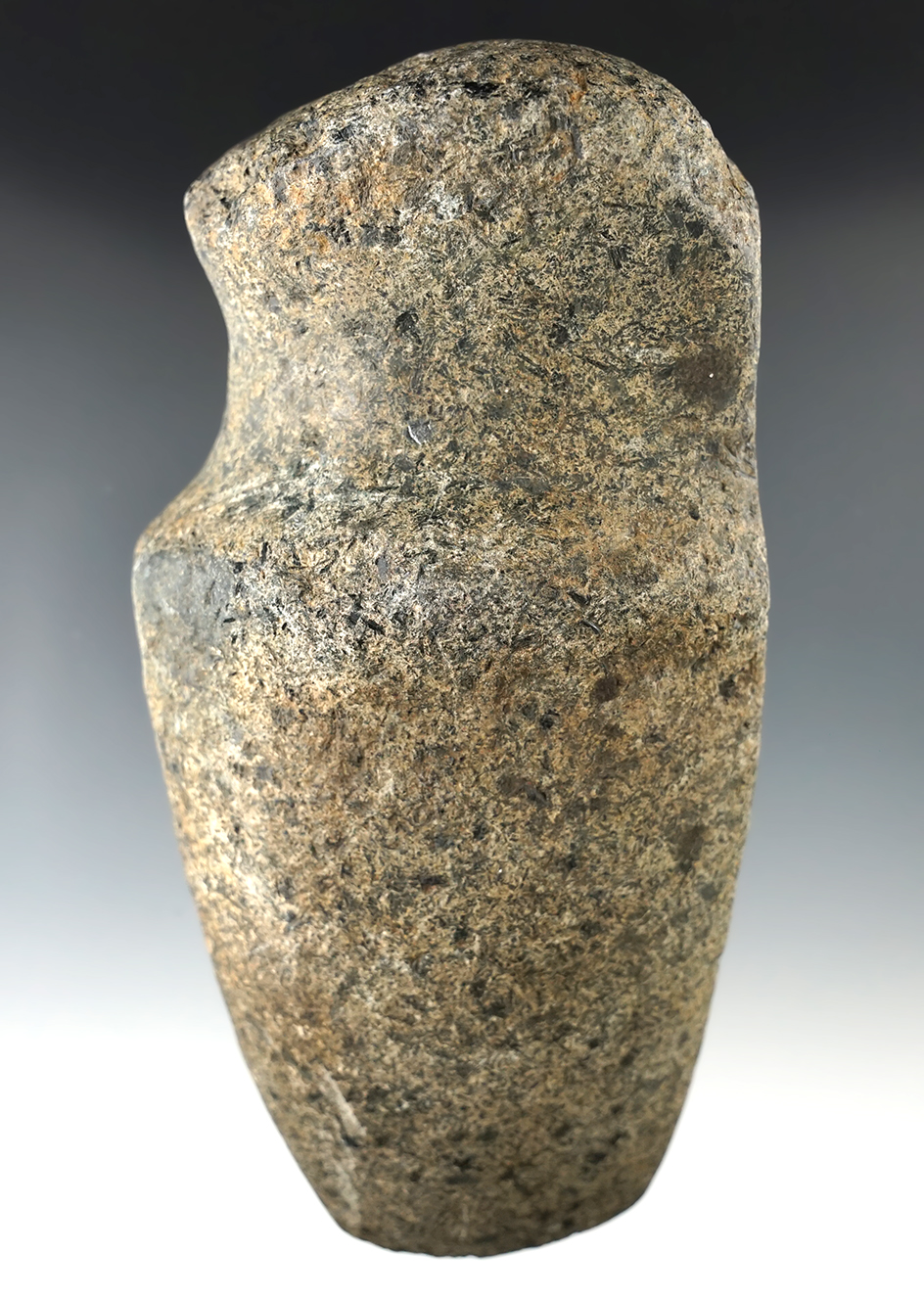 Well-made 6 3/8" long 3/4 Grooved Raised Ridge Axe found in southern Michigan.