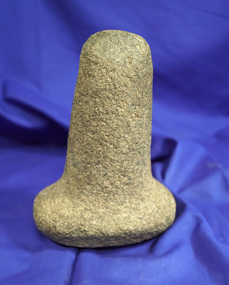 Unique ancient salvage! Excellent style on this 5 1/2" tall Pestle anciently salvaged from an Axe.