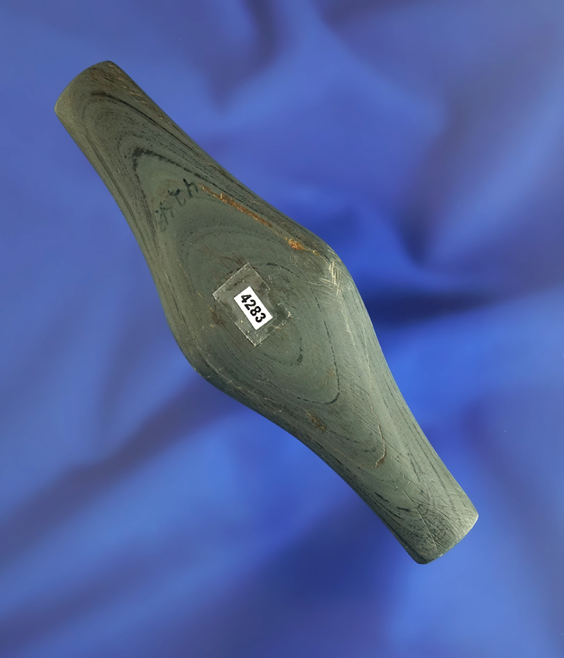 4 1/2" Adena Undrilled Expanded Gorget found in Knox Co., Ohio. Elleman.