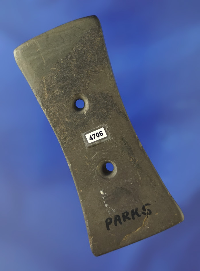 3 3/4" Bi-concave Gorget - Michigan. Ex. Richard Shively, Cameron Parks Collections. Ex. Elleman.