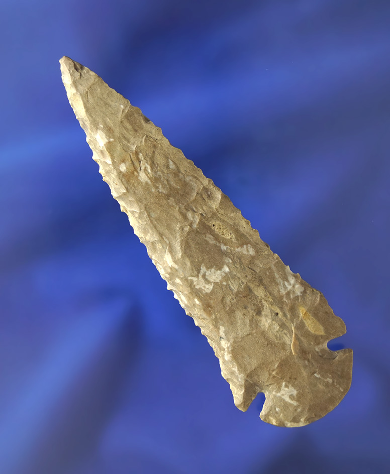 4 1/4" Dovetail t with steep bevels on both edges. Found in Lauderdale Co.,  Alabama. Dickey COA.