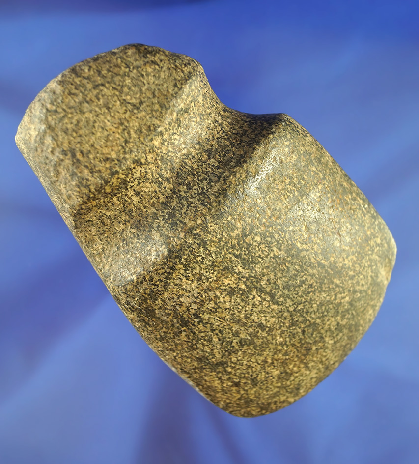 Excellent style on this 5 1/4" long 3/4 grooved highly polished Hardstone Axe  found in Illinois.