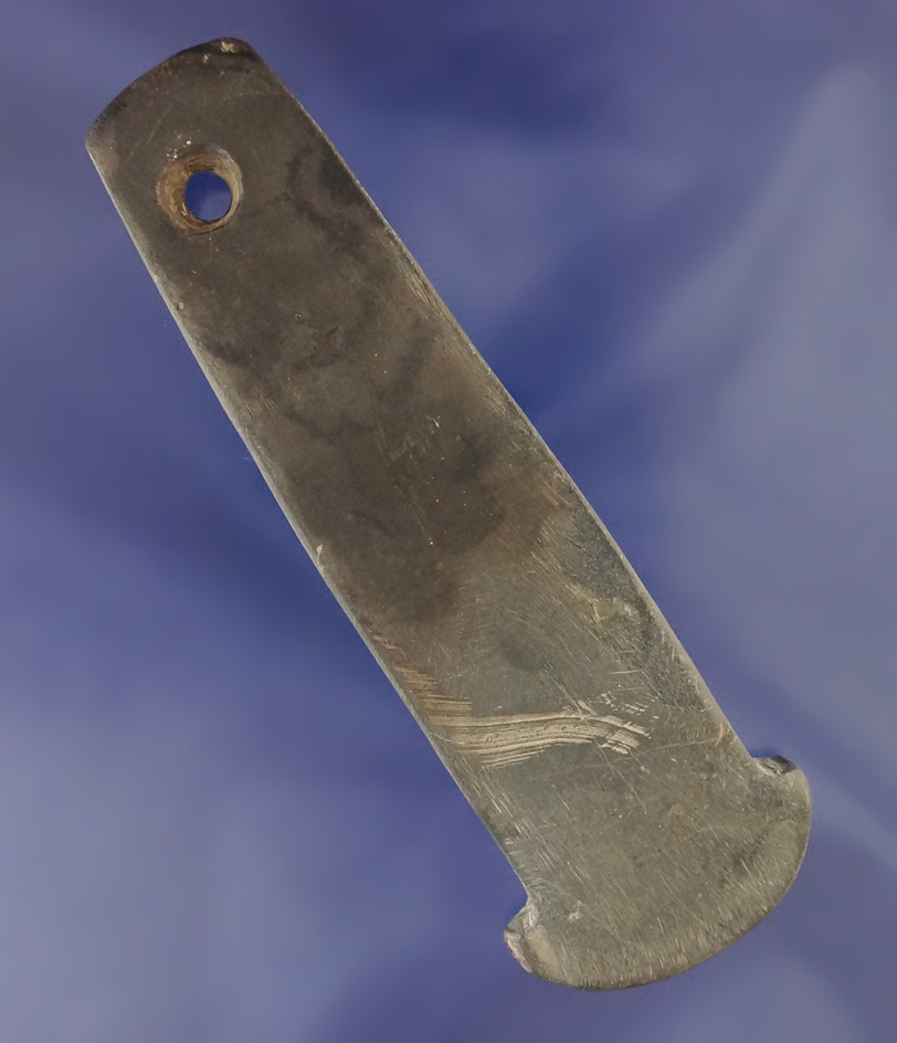 4 1/2" Slate Anchor Pendant found in 1969 in Henry Co., Indiana. Ex. Ralph Lewis Collection. -