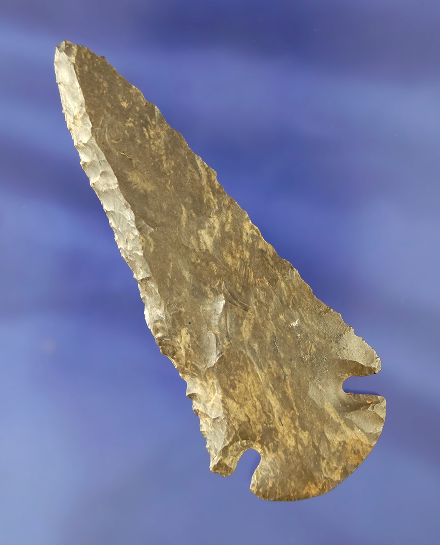 Classic styled 3 9/16" heavily beveled Dover Flint Dovetail found in southern Tennessee.