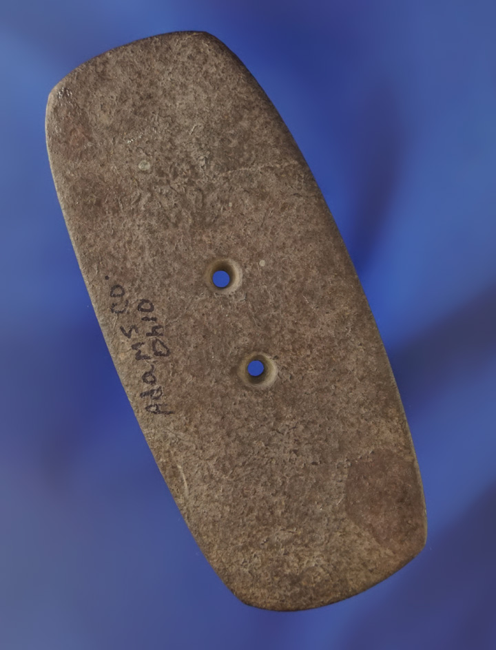 Heavily patinated 3 13/16" Gorget found in Adams Co.,  Ohio.