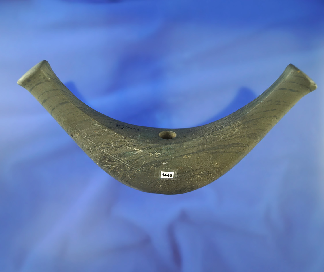 6 3/8" Knobbed Crescent - restoration to knob ends.  Montgomery Co., Ohio. Ex. McNeal, Elleman.