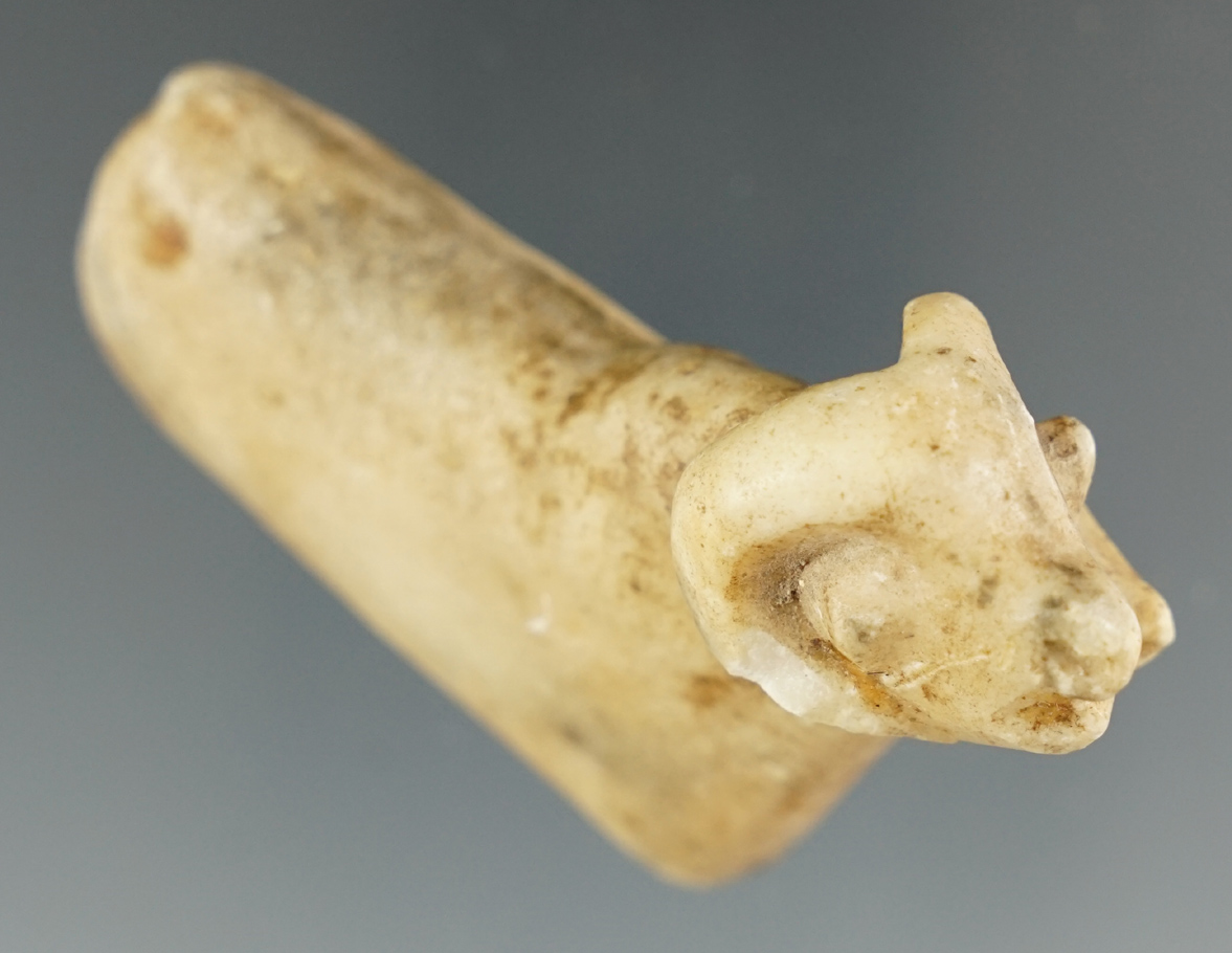 Very old 2 5/16" Spanish colonial figural carving of a rim found in Peru.