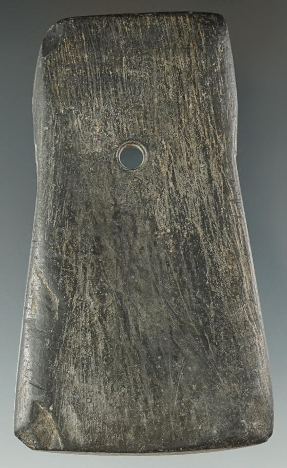 3 5/16" Woodland Flared Pendant made from Slate, found in Greenup Co., KY.  Partain COA.