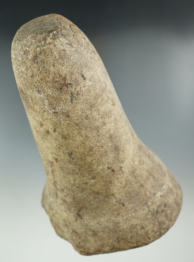 5 1/2" Quartz Bell Pestle with nutting stone on bottom. Found in Fayette Co., Ohio.