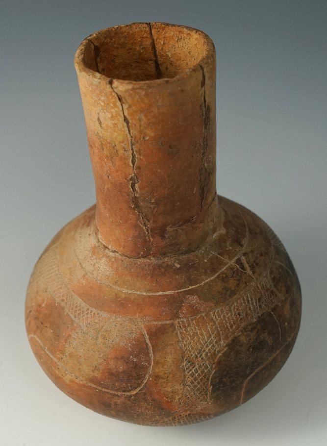 5 3/8" Miniature Caddo water bottle recovered in Arkansas with nice exterior design.