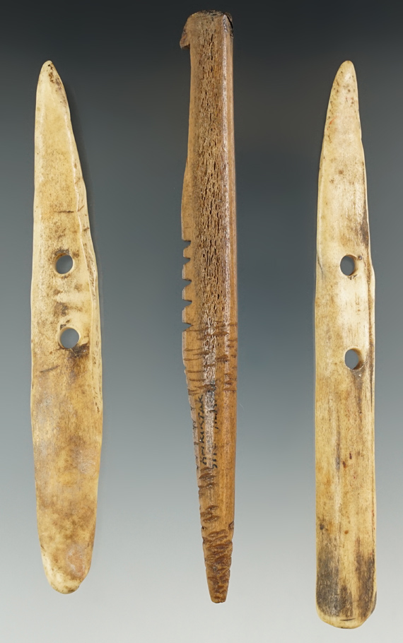 Set of three Alaskan artifacts, largest is 5 3/4".