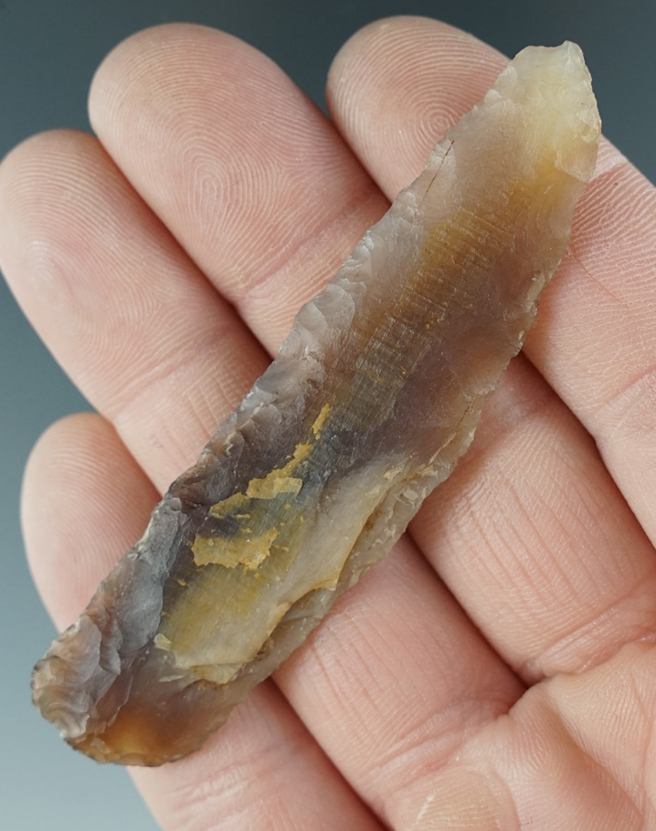 3" Agatized wood Knife that is highly translucent, found in Wyoming.