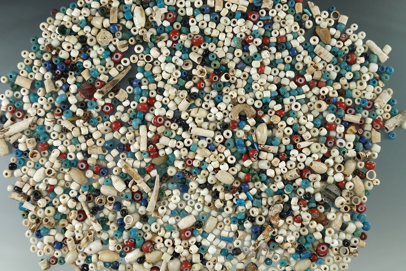 Large group of Columbia River trade beads recovered near the Columbia River.