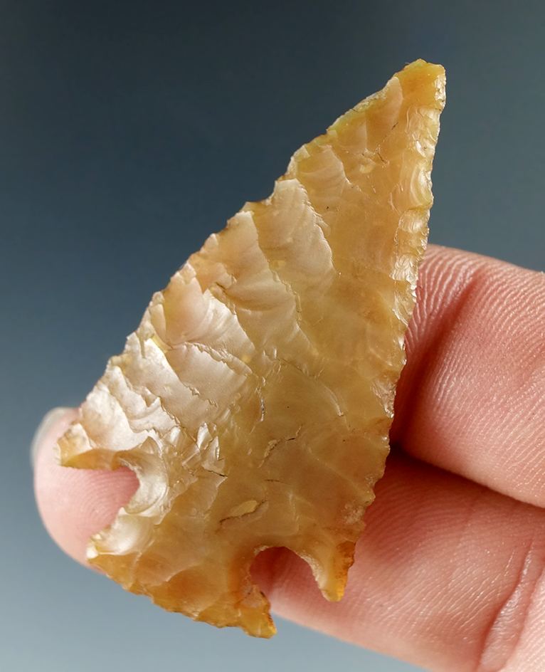 1 7/8 " Pelican Lake made from Translucent Orange Chalcedony. Ex. Robert Roth. Morgan Co., Colorado.