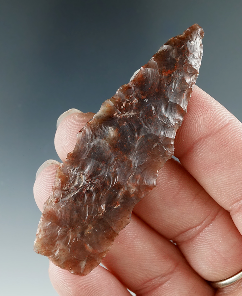 2 9/16" Cody Complex Knife made from Brown Agate with Red Inclusions found in North East Arizona.