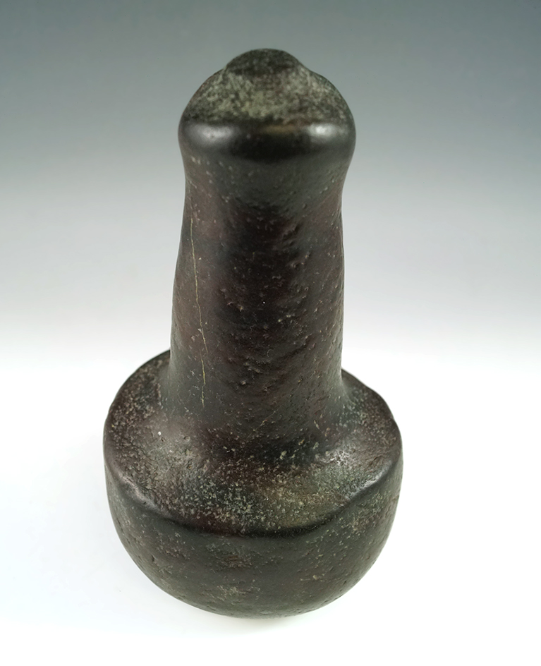 Columbia River Maul. Highly polished black basalt. 7”H. Bill Peterson Collection.