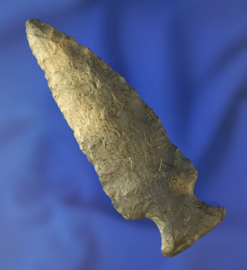 Large for type! 3 3/8" Fishspear made from Bayport chert found in Michigan. Ex. Phil Waigel