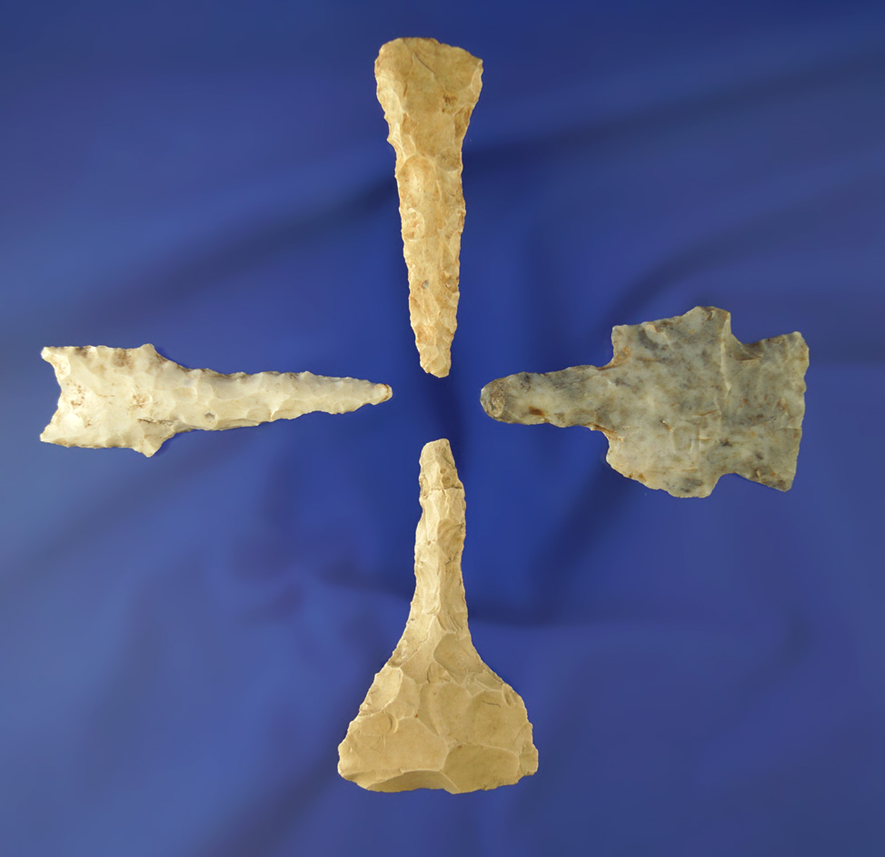 Set of four midwestern Drills, largest is 2 5/16".