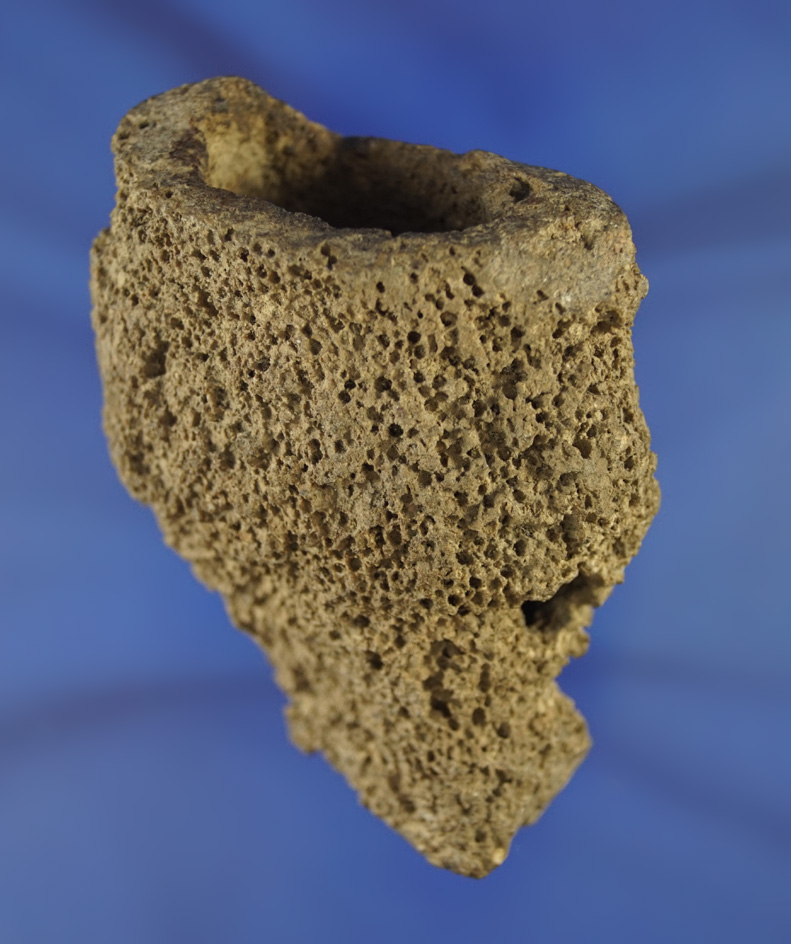 Unique! 2 7/8" tall pipe made from fossilized coral. The bowl area is a natural cavity,  Michigan.