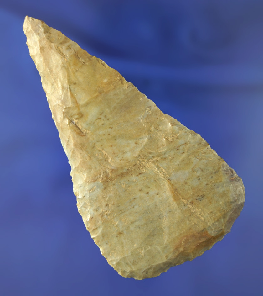 4 1/16" nicely beveled multipurpose tool with a scraper end found in Kentucky.