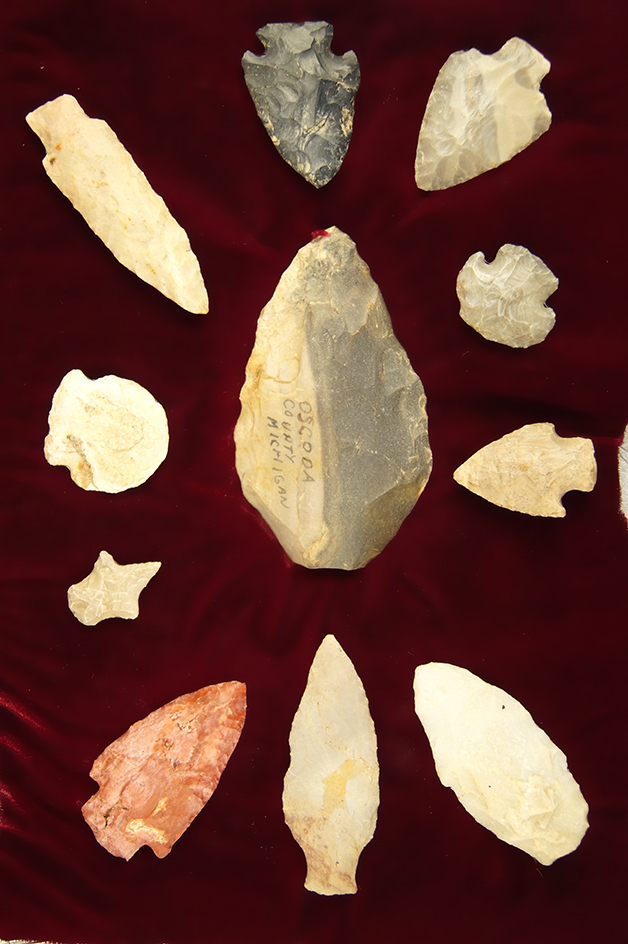 Set of 11 Flint Artifacts found in Michigan, largest is 4".