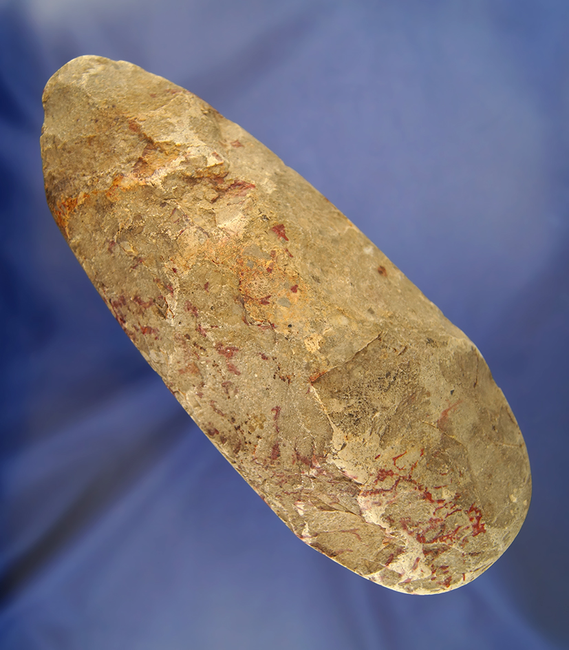 Large 7 7/8" Flint Celt found in Kentucky with nice use polish to the bit area.