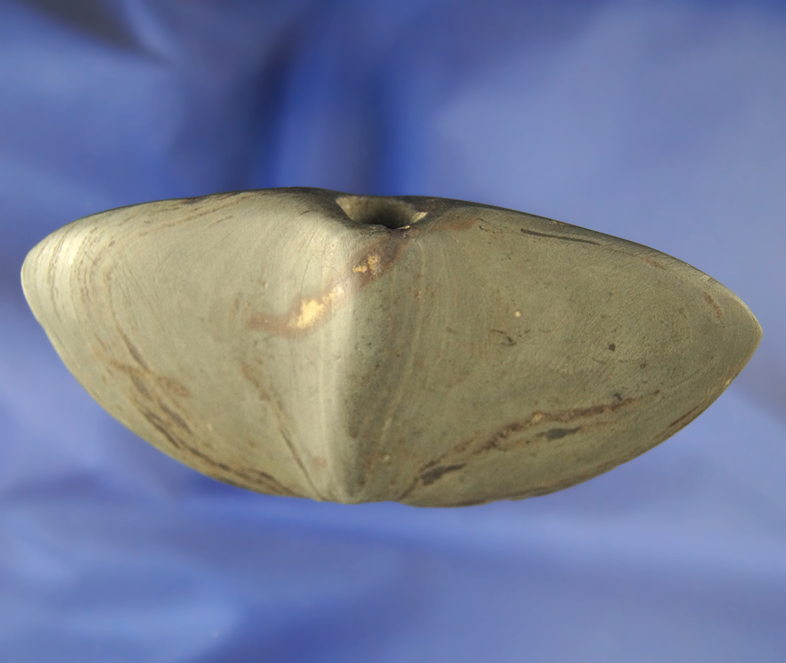 4 3/4" Slate Wing Bannerstone found in Preble Co., Ohio. Ex. Trauterman Collection.