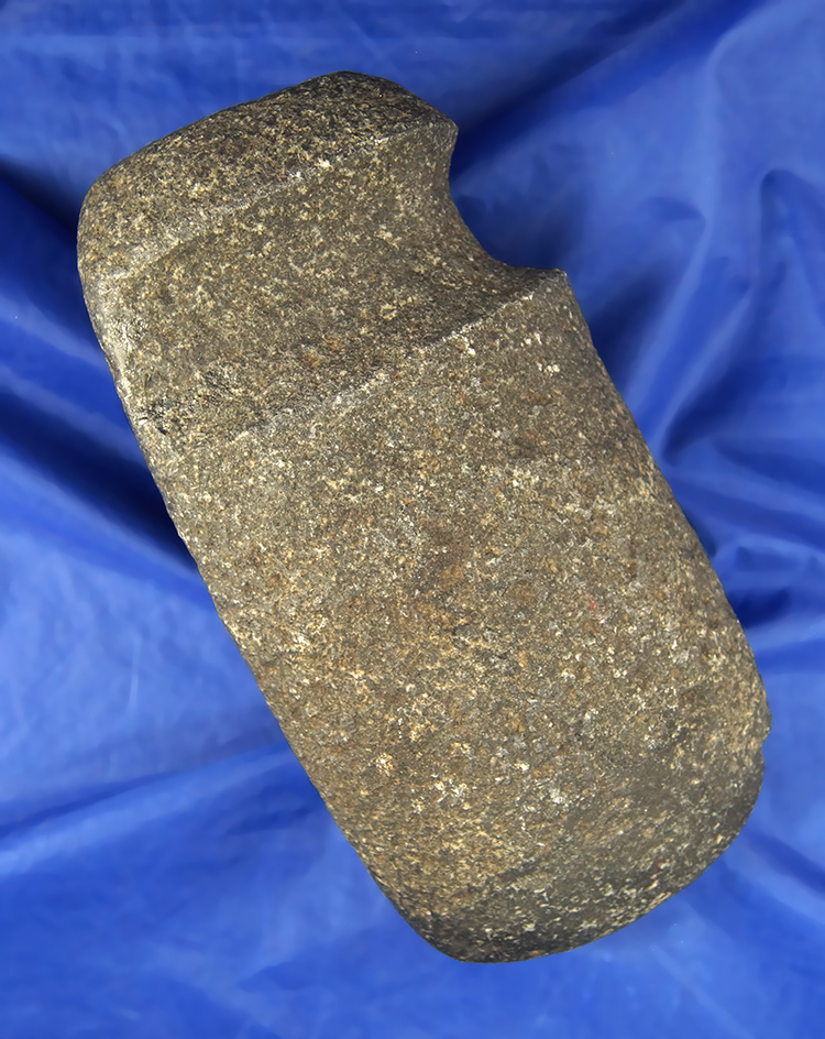 8 1/2" Long 3/4 Grooved Axe made from Black Granite, fluted on the bottom, Ohio.