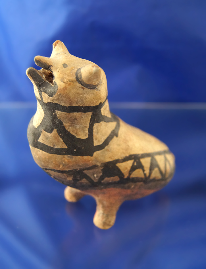 5 1/8" pre-Columbian painted pottery figure from Central America.