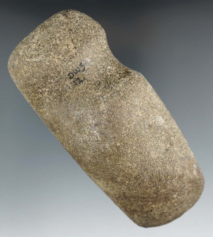 5" Long 3/4 Grooved heavily patinated Axe. Ex. William Waigle. .