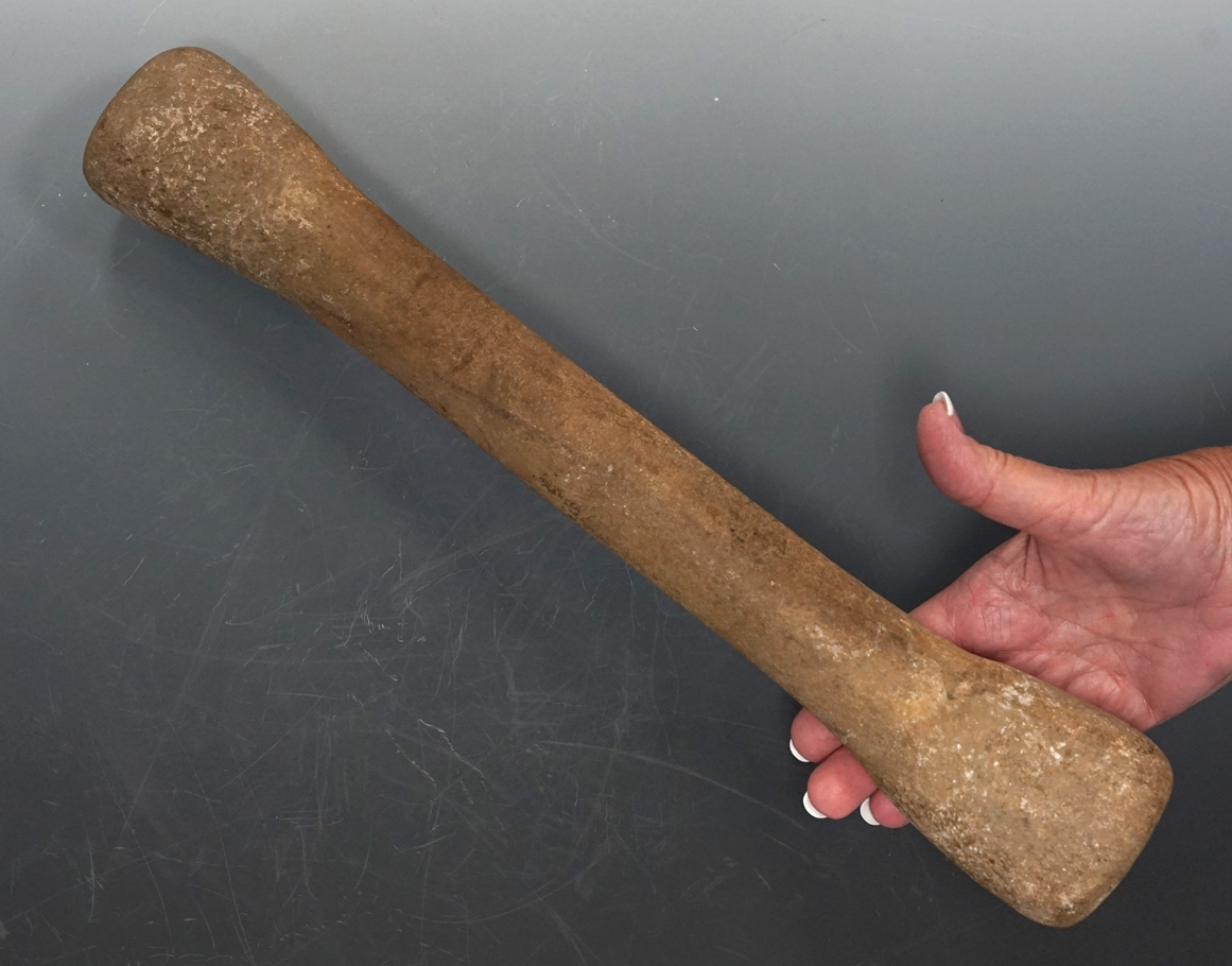 Big 16 1/4" "Dog Bone" style African Neolithich Pestle made from stone in excellent condition.